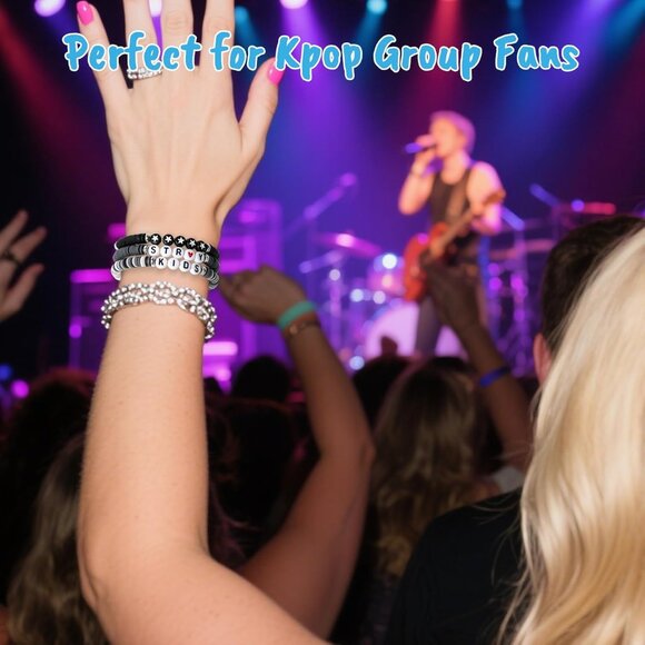 Handmade 3 Pcs Bead Friendship Bracelets - Perfect Concert Outfit Accessory - Picture 2 of 6